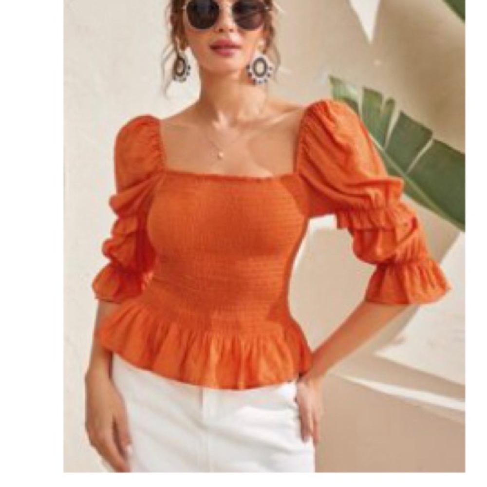 Ruffle orange top